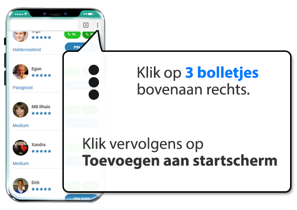 android: Paranormale-mediums.nl instellen als app op Mobiel